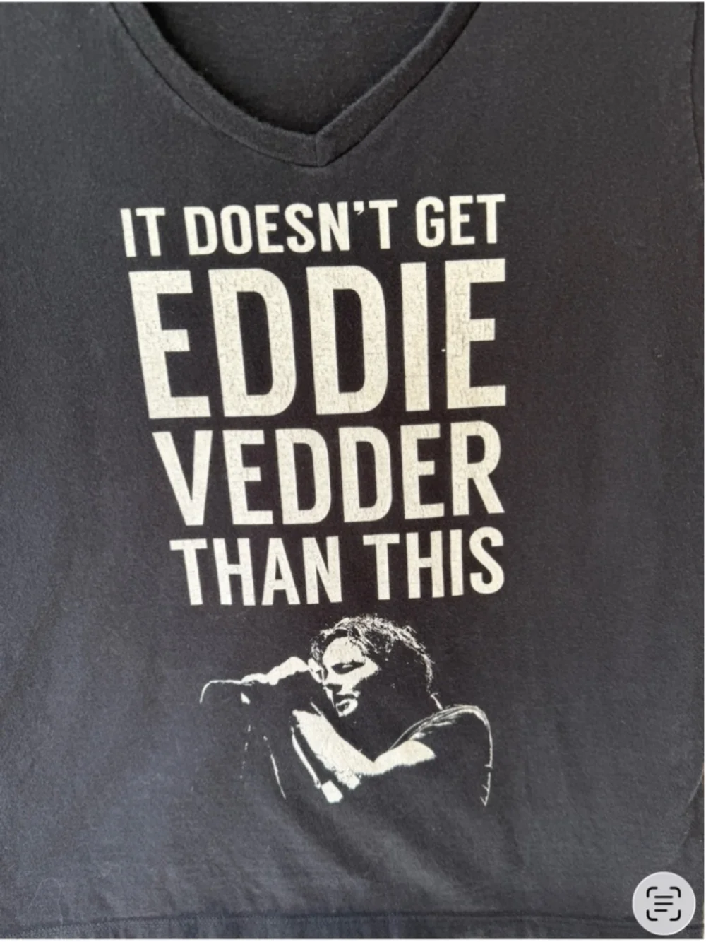 Eddie Vedder Graphic Band Tee Pearl Jam Inspired Hanes Black Tee Size M - Picture 4 of 7